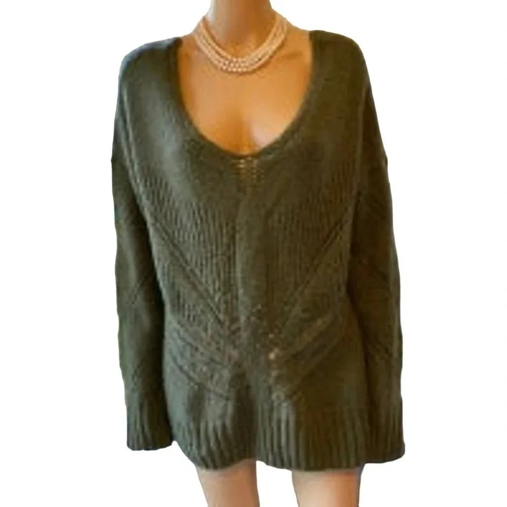 Torrid Cable Knit Olive Green Women Sweater Plus Size 1/1X